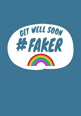 Get Well Soon Faker Personalised Card