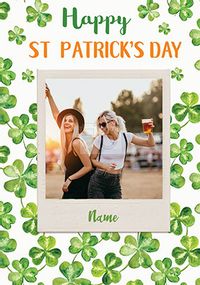Clover St Patrick's Day Photo Personalised Card