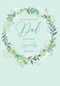 Loss of Your Dad Sympathy Personalised Card