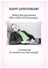 Tap to view Into Resting Personalised Anniversary Card