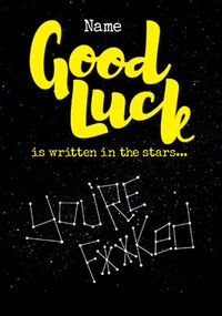 Tap to view Good Luck is Written in the Stars Personalised Card