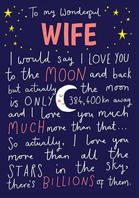 Wonderful Wife Anniversary Card