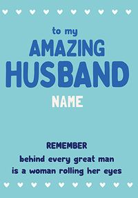Amazing Husband Personalised Anniversary Card