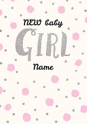Baby Girl Personalised Card