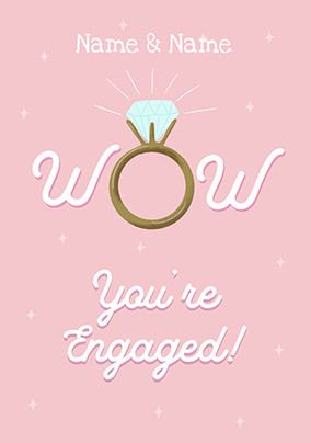 Wow You're Engaged Personalised Card