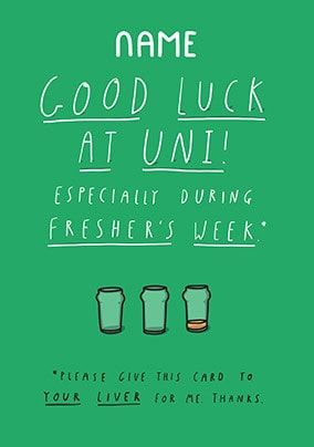 Good Luck At Uni Personalised Card