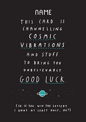 Good Luck Vibrations Personalised Card