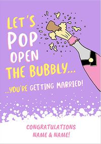 Tap to view Pop open the Bubbly Engagement Wedding Card