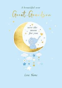 Tap to view Moon New Baby Great Grandson Card