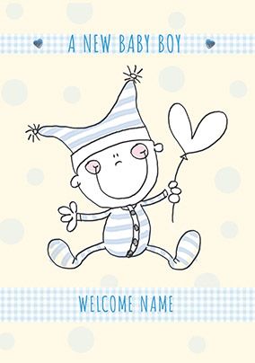 Cute Characters - New Baby Card Baby Boy