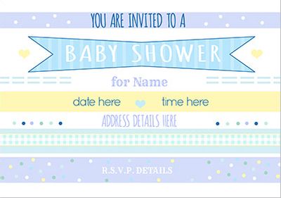 Baby Shower Invitation - Blue Banner