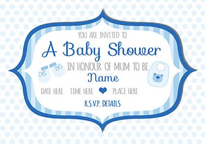 Baby Shower Invitation - Blue Dots