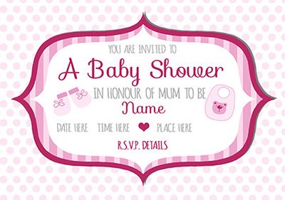 Baby Shower Invitation - Pink Dots