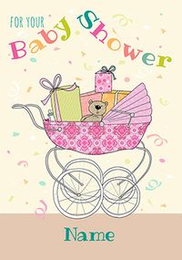 Tap to view Baby Shower Card - Pram and Gifts