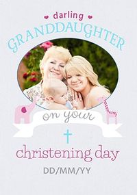 Granddaughter Christening Day Photo Card