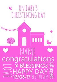 Tap to view Baby Girl Christening Day Card