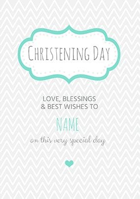 Christening Day Love And Blessings Card
