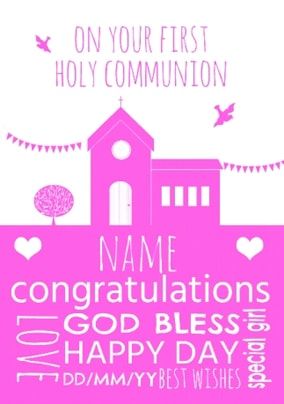 Your First Holy Communion Personalised Card