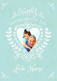 Heart and Filigree Grandparents Day Photo Card