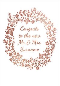 Congrats New Mr and Mrs Personalised Wedding Card