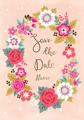 Save the Date Personalised Floral Card