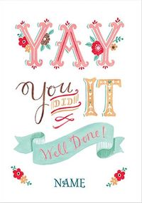 Tap to view Yay You Did It! Personalised Card