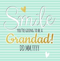 Baby Announcement Smile, Grandad to be Card