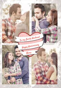 Tap to view My Heart - Husband Anniversary Card Multi Photo Upload