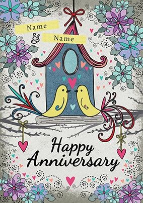 Birdhouse Anniversary Card