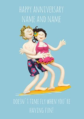Happy Anniversary Having Fun Personalised Card