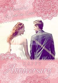 Daughter & Son-in-Law Photo Anniversary Card