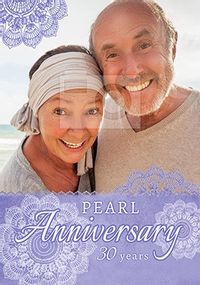 Pearl Anniversary Photo Anniversary Card