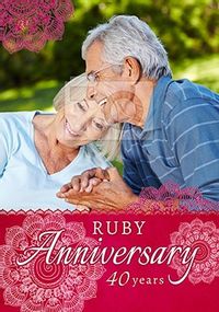 Ruby Anniversary Photo Anniversary Card