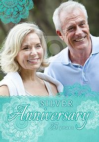Tap to view Silver Anniversary Photo Anniversary Card