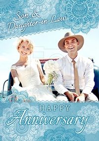 Son & Daughter-in-Law Photo Anniversary Card