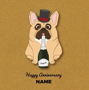 French Bulldog Personalised Anniversary Card