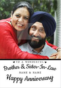 Brother and Sister-in-Law Anniversary photo Card