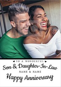 Son and Daughter-in-Law Anniversary photo Card