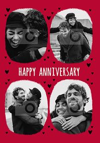 Tap to view 4 Photo couple Anniversary personalised Card