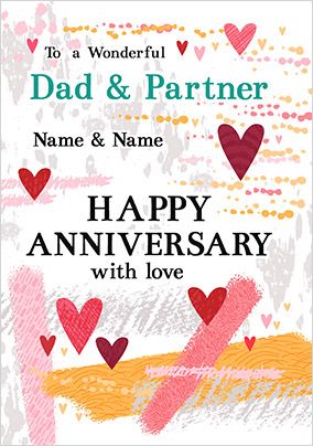 Dad and Partner Anniversary personalised Card