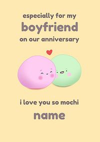 So mochi Boyfriend Anniversary personalised Card