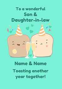 Tap to view A Toast to Son and Daughter-in-Law Anniversary personalised Card
