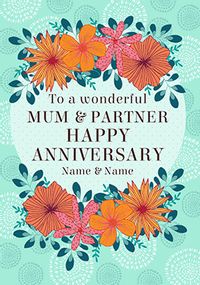 Wonderful Mum & Partner Anniversary personalised Card