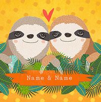 Sloth pair Anniversary personalised Card