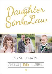 Tap to view Luxe Love Affair - Anniversary Card Daughter & Son-in-Law Photo Upload