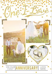 Tap to view Luxe Love Affair - Anniversary Card One I Love Photo Upload