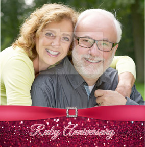 The Stars and the Sky - Anniversary Card Ruby Photo Upload