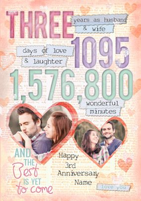 3rd anniversary card for husband