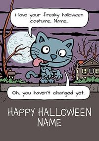 Freaky Halloween Costume Personalised Card