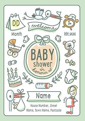 Babette - Baby Shower Personalised Card